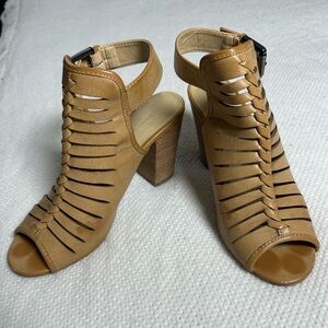 Chinese Laundry Caged Heeled Sandals Tan Brown - Women’s 8 / 38.5